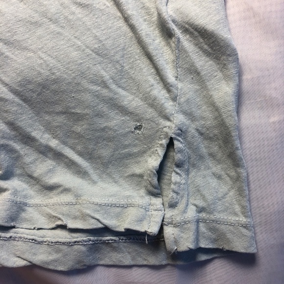 SALE - NWT Current/Elliott Rolled Twisted-Trim Tee Blue - Picture 6 of 8